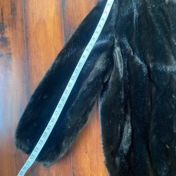 Vintage Career Originals chocolate brown faux fur, size 16 - Picture 12 of 13